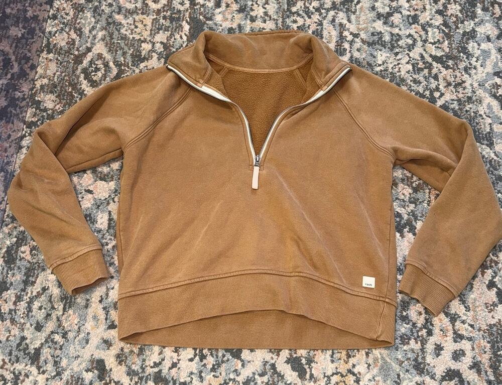Vuori Restore Half Zip Pullover Sweatshirt- Yellow/Brown- XS/S